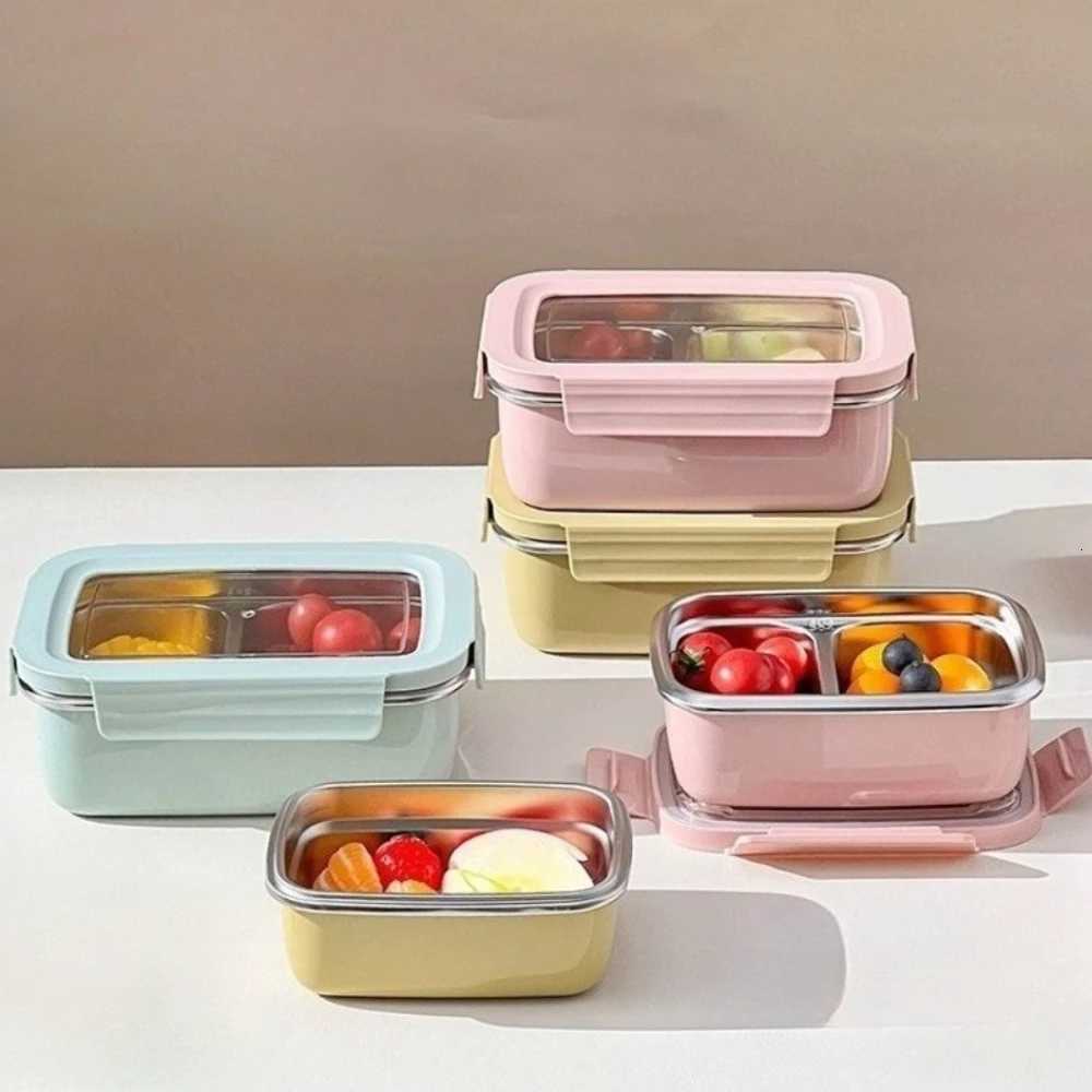 Stainless Steel Lunch Box with Lid Food Warmer with Compartments Leak Proof Reusable Stackable Salad Fruit Food ContainerM251121