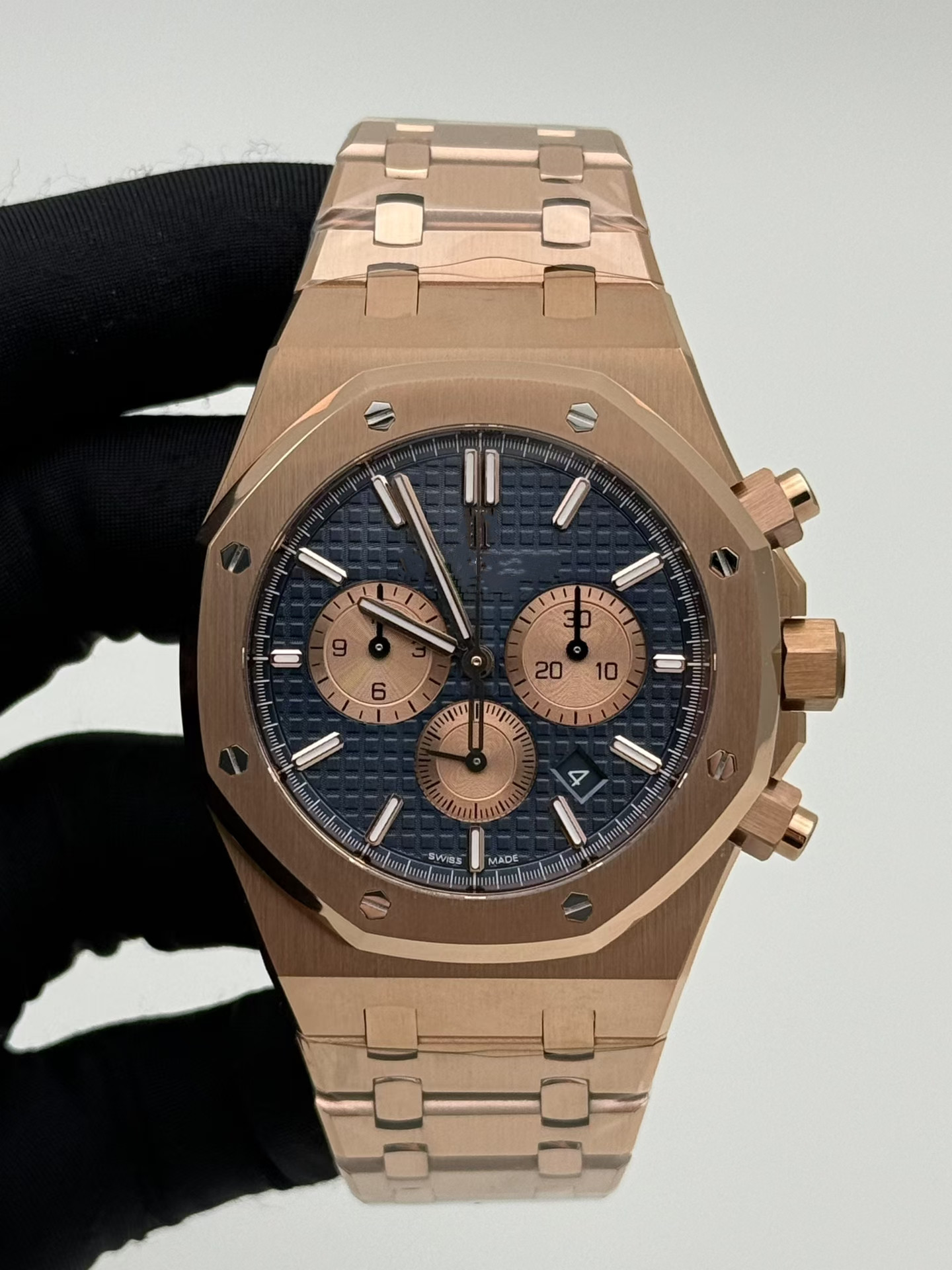 apsf 26331 mechanical watch 41mm thickness of 11mm equipped with a sapphire mirror with a 4801 all-in-one machine timing and reverse function Blue dial