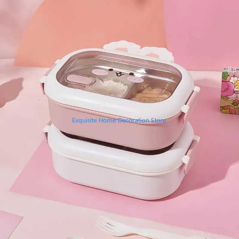 L5BF Child Friendly Lunch box with Rabbit User Friendly Stainless Steel Rabbit Lunch box for Children Practical HoldersM251121