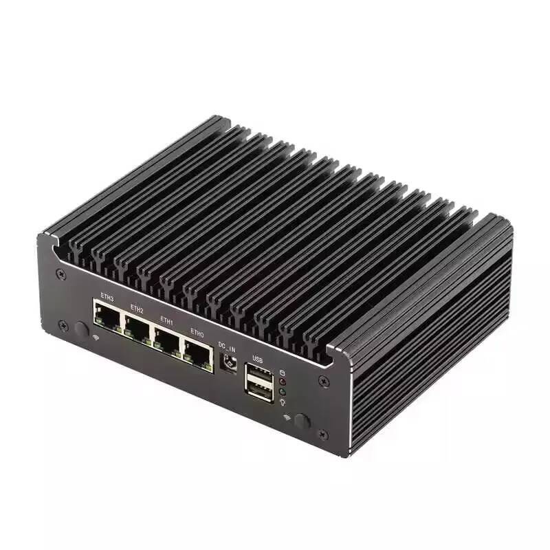 Topton Solid Fanless Mini PC Intel N150 Pentium N6005 4 LANs i226-V 25G DDR4 COM USB-C pfSense OPNsense ESXi Firewall Computer