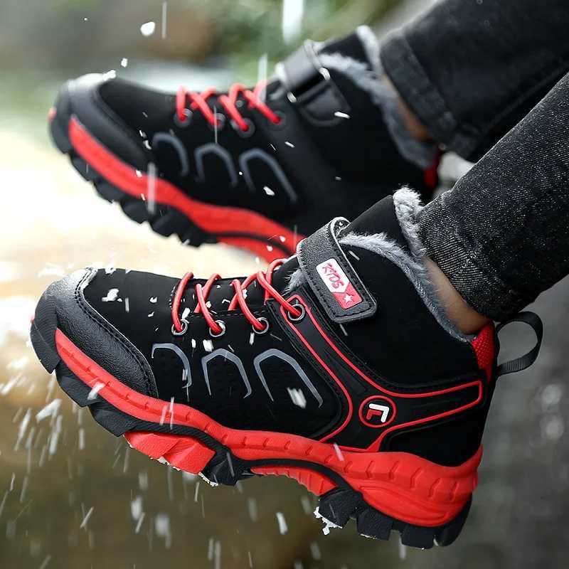 Winter Childrens Snow Boots Plush Warm Pu Leather Soft Kids Cotton Shoes Outdoor Non-slip Luxury Boys Cotton Boots Size 30-39W251121