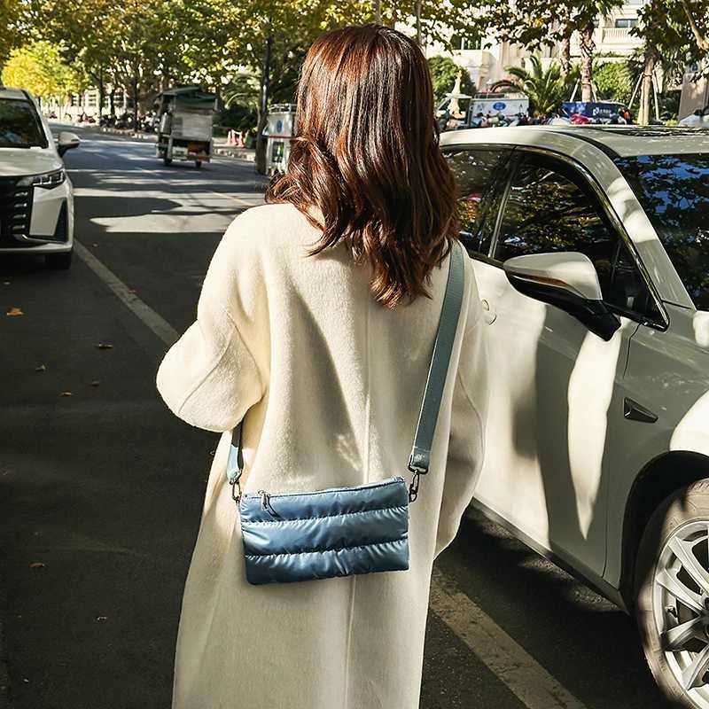 MOODS Quilted Cott Fabric 2-IN-1 Shoder Bag Set For Wen 2025 Winter Lat Handbags Lightweight Big Capacity Shopper Totes Y251121