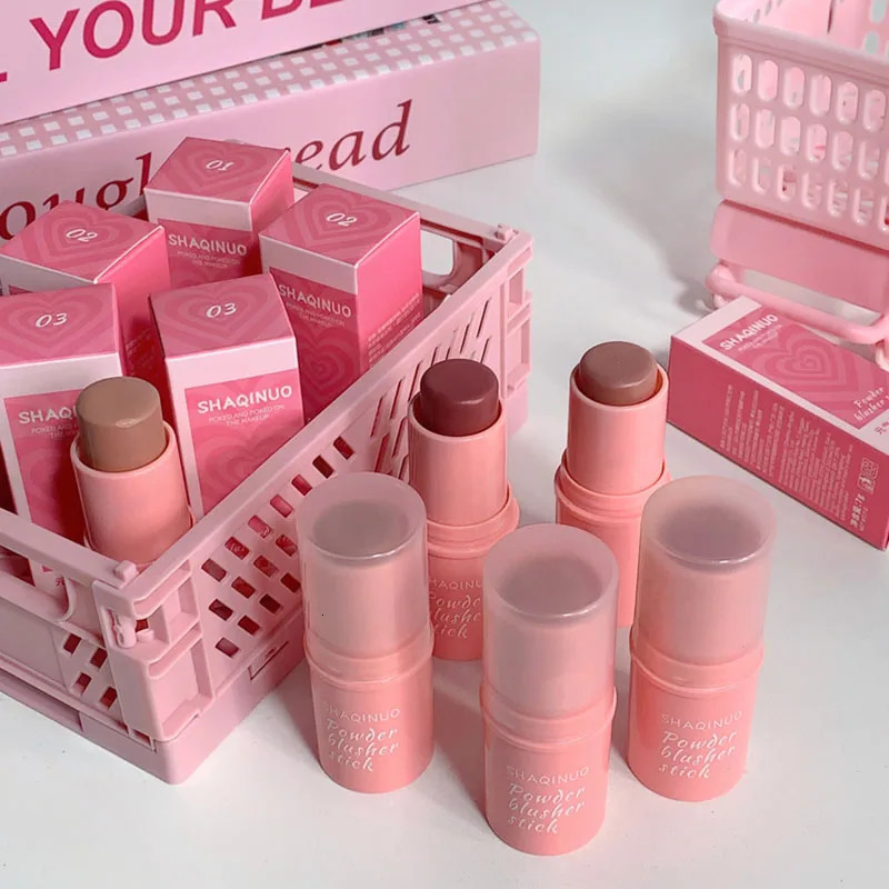 Smoky Rose Blusher Stick Cream Smooth Cheek Tint Monochrome Nude Blush Natural Matte Pink Apricot Face Rouge Contour Makeup 251113