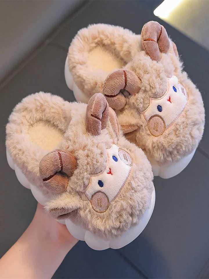 Childrens Cotton Slippers 2025 New Girl Rabbit Spring Home Use Thick Bottom Indoor Warmth Boy Bag HeelW251121