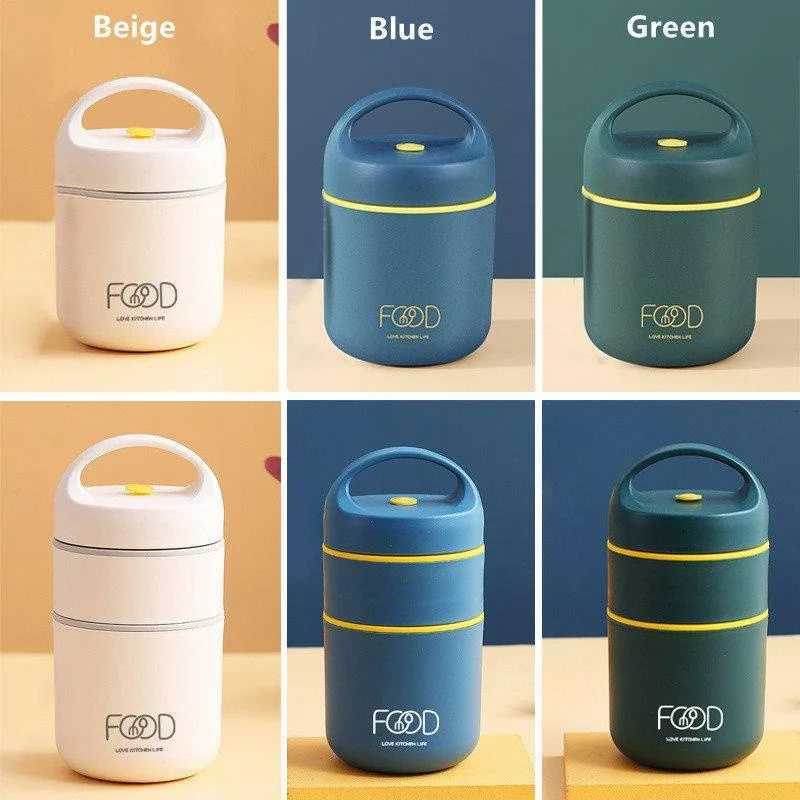 1PCS Stainless Steel Thermal Insulation Lunch Box Soup Food Warmer Bento BoxesM251121