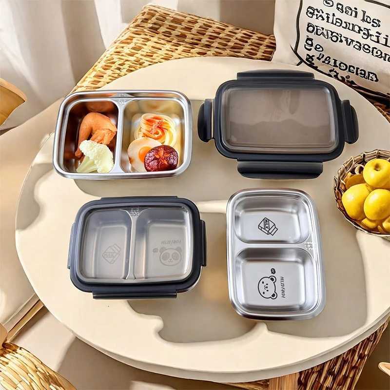WORTHBUY Portable Lunch Food Container Students Kids 304 Stainless Steel 304 Stainless Steel Sealed Divided Bento Lunch BoxM251121