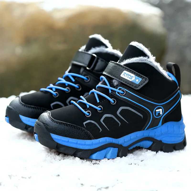 Winter Childrens Snow Boots Plush Warm Pu Leather Soft Kids Cotton Shoes Outdoor Non-slip Luxury Boys Cotton Boots Size 30-39W251121