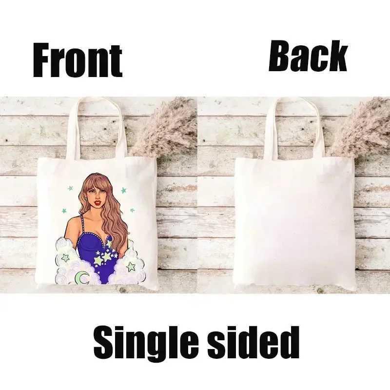 Vintage Face Line Pattern Female Canvas Tote Bag Large Capacity Shopper Shoulder Bags Reusable Casual Shopping Handbag for WomenT251121