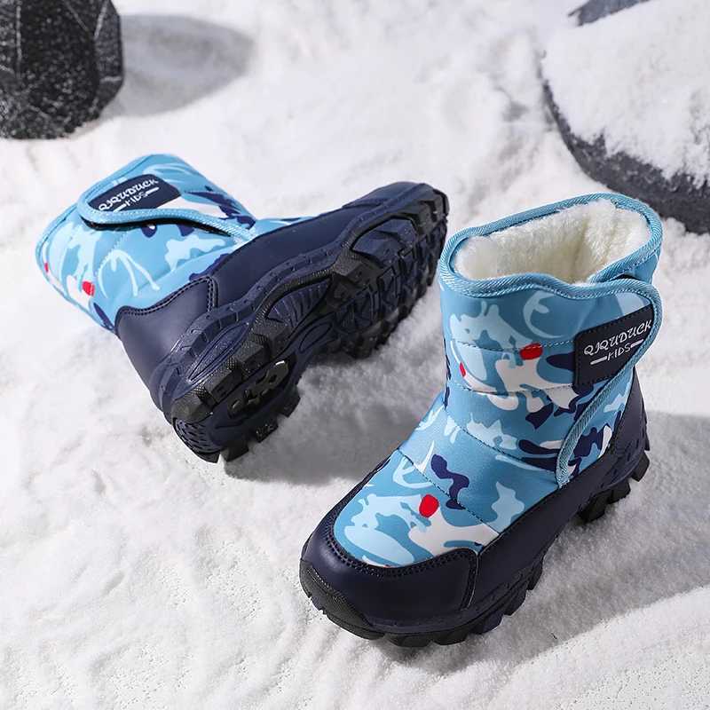 2025 Winter New Outdoor Boots Kids Casual Warm Boots Waterproof fabric anti slip Snow Boots Rubber Sole Snow BootsW251121