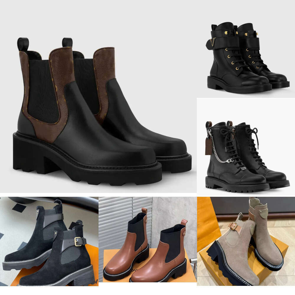 Autumn winter Designe Luxury womens Beaubourg Ankle Boots Women's Martin Black Brown Calf Suede Leather Booties Party Wedding Lady Comfort Knight Chelsea booties