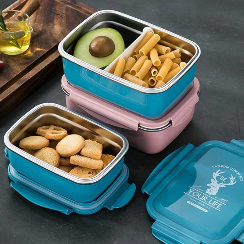 Lunch Boxes Stainless Steel Childrens Lunch Box with Compartments Bento Boxes Adults Metal Breakfast Box Nursery School B03EM251121