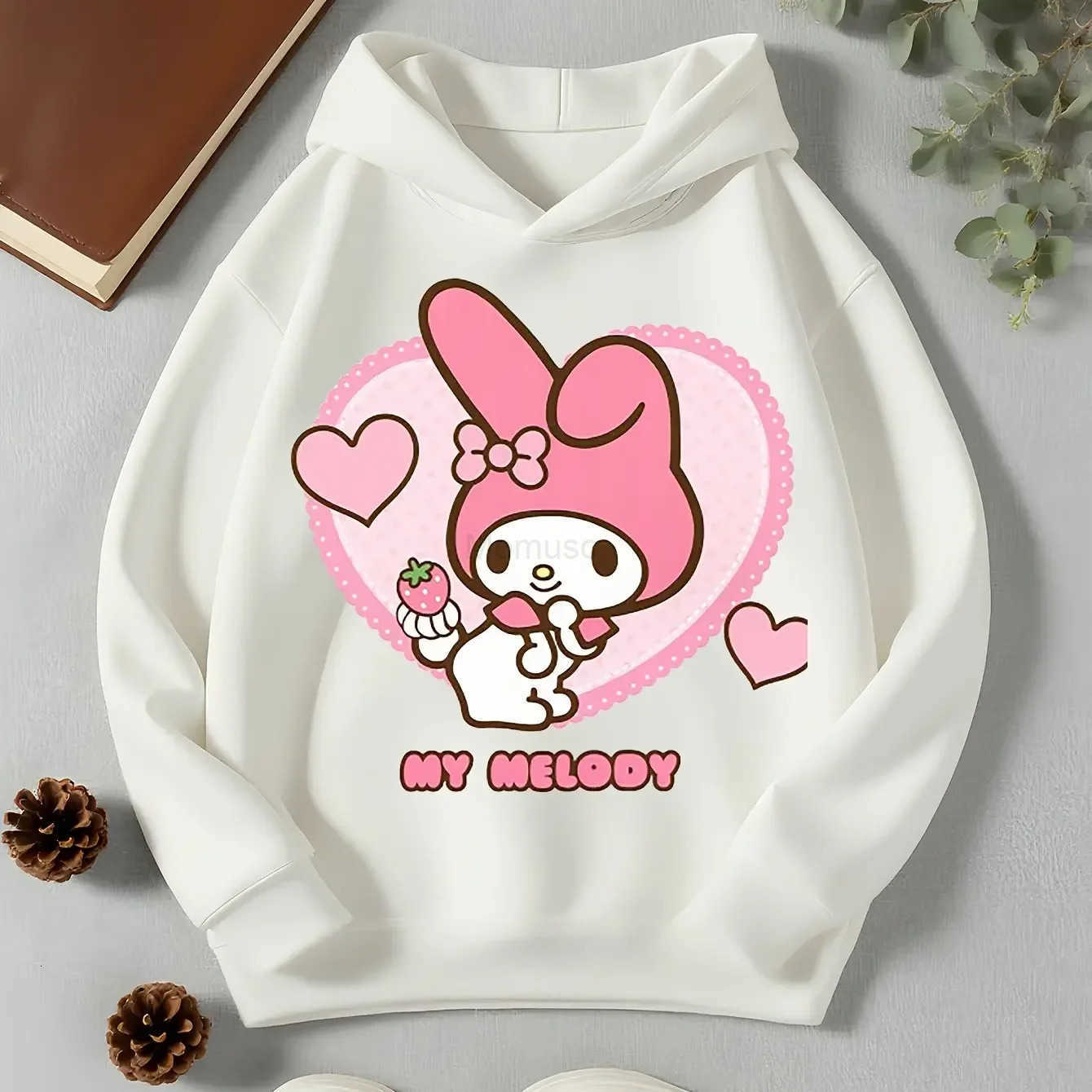 Sanrio Kawaiis Kuromi Childrens Clothing Printed Sweatshirt for Autumn and Winter Outdoor Girls Boys Casual Pullover H251121