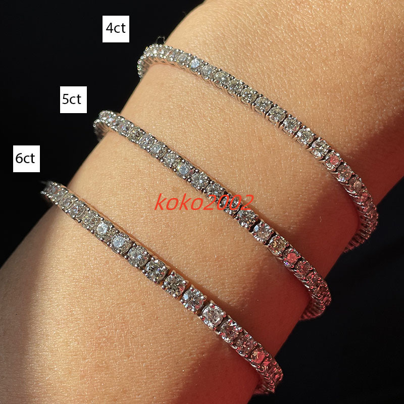 Wholesale 5mm Moissanite Bracelet Men Women 925 Silver Iced Out VVS Round Diamond Moissanite Tennis Bracelet
