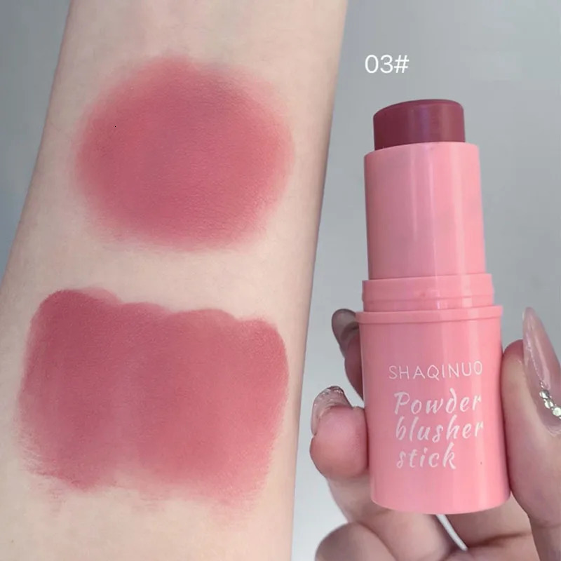 Smoky Rose Blusher Stick Cream Smooth Cheek Tint Monochrome Nude Blush Natural Matte Pink Apricot Face Rouge Contour Makeup 251113