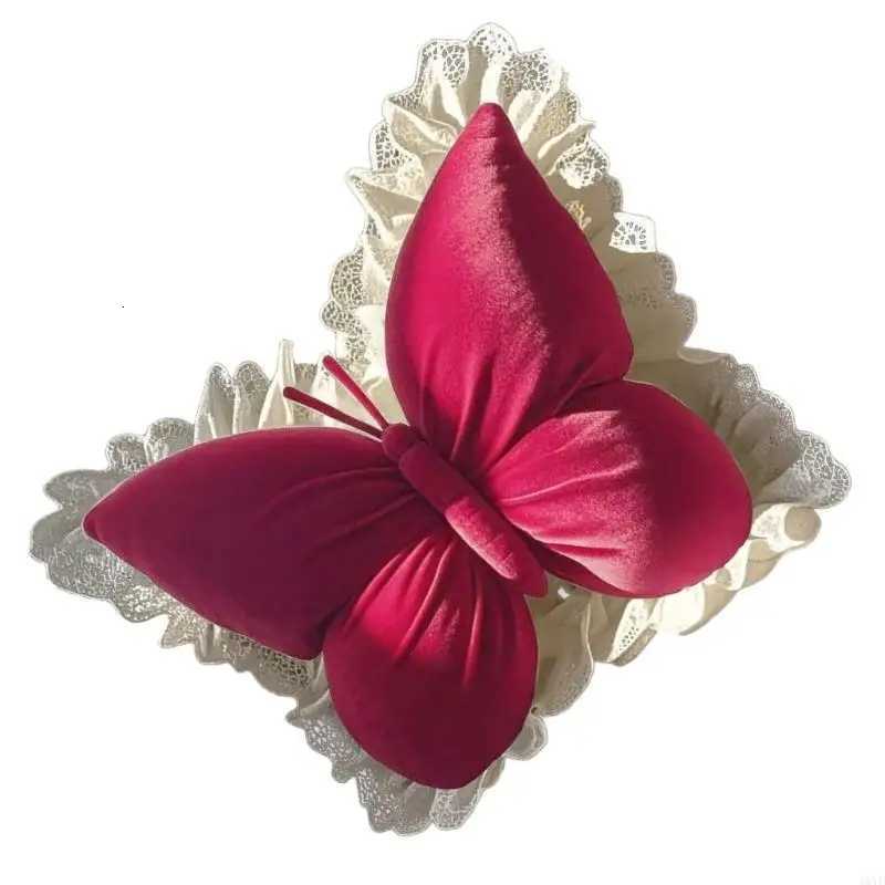 Florals Embroidered Butterfly Backrest Soft PP Cotton Filled Accent for Living Room Bedroom Use C251121
