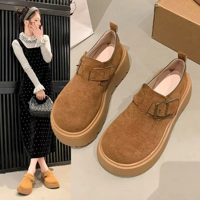Petite Loafers Cute SlipOn Shoes for Women Spring and Autumn Thick Sole Height Increasing 251121