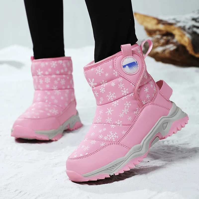 New Girls Snow Boots Winter Comfortable Thick Warm Kids Boots Rubber Thick Children Autumn Cute Boys Boots Princess ShoesW251121