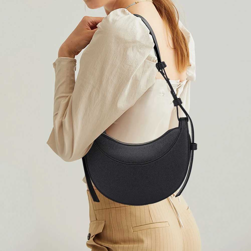 Fi Womens Armrest Bag Solid Color Half Crescent Bag PU Leather Wallet and Handbag Designer Shoulder Bag Small HandbagXJ250421