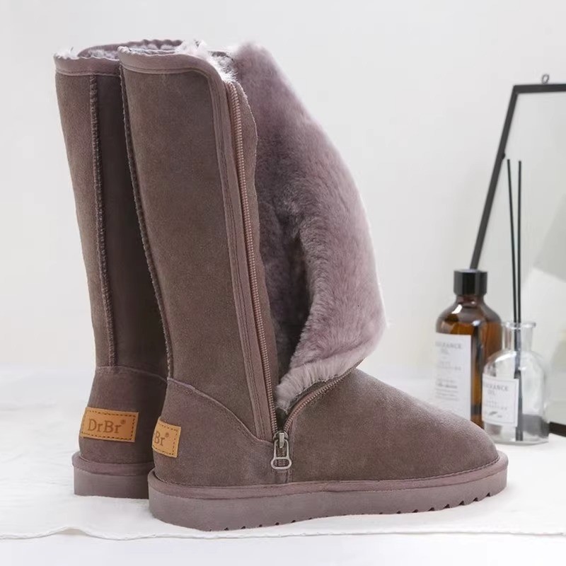 Winter Women Chelsea Snow Boots Casual Shoes Fur Short Plush Warm Mid-calf Boots Flats Femme Shoes Suede Botas 241030