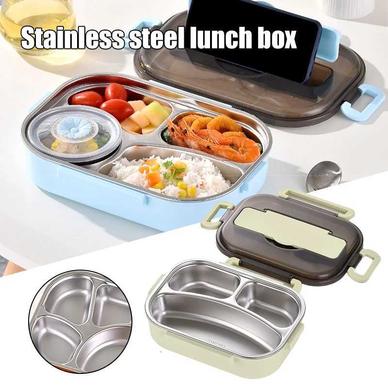 Stainless Steel Bento Box Lunch Tableware Bento Box Insulated Leakproof Food Container Lunch Box Japanese Food Warmer TablewareM251121