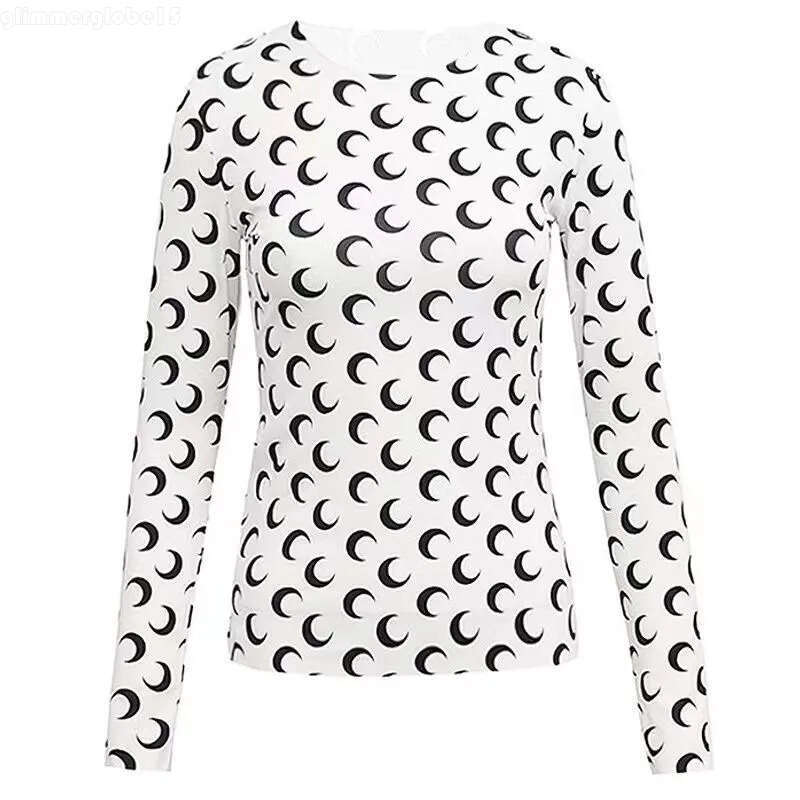 marine sierre Designer Womens T Shirts Feminine Clothes Sexy Moon Shirt Summer T Shirts Fashion Priting Long Sleeve Graphic Tee 1f2