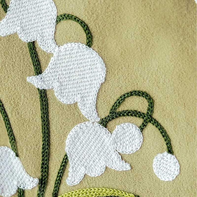 Thickened Cushion Lily-of-the-valley Chaircushion Universal Embroidery Non-slip Office Seat Cushion Square Diningchair Cushion C251121