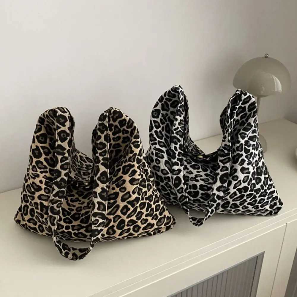 All-match Cloth Leopard Print Crossbody Bags Retro Large Capacity Shoulder Bag Handbag Geometric Messenger Bag WomenT251121