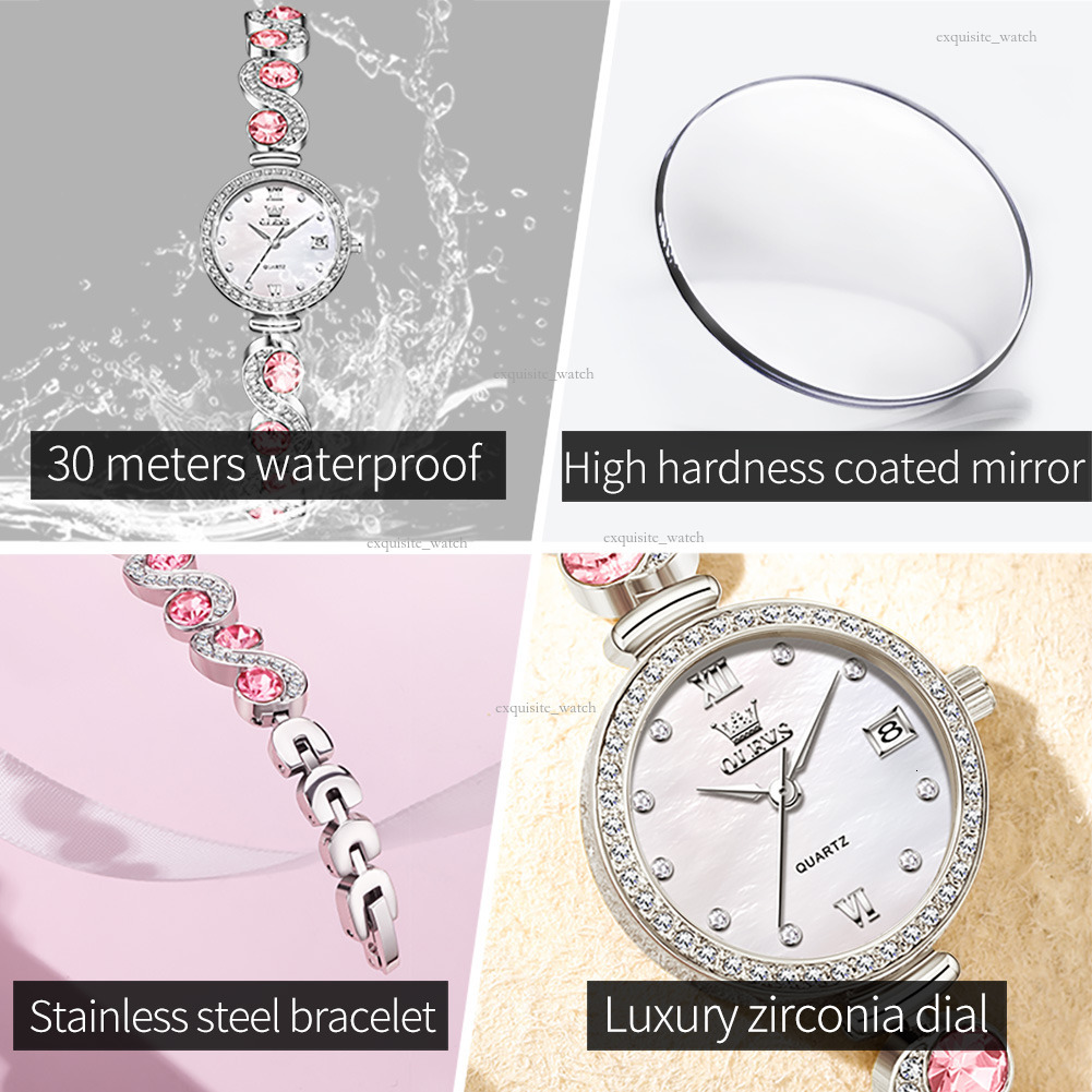 OLEVS Designer Brand Watches New Fashionable And Individual S-shaped Full Diamond Bracelet Women's Waterproof Watches Luxury Watches Free Deliver