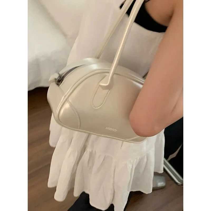 Red Bowling Bag Wens Handbag Underarm Bag Single Shoder Fiable New 2025 Trendy Korean Sle Large Size PU Leather Y251121