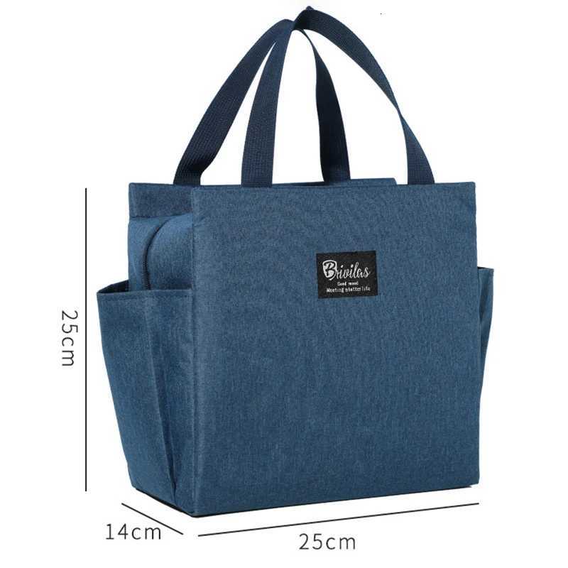 Lunch Bag Nylon Waterproof Thermal Insulation Large Capacity Double Side Pocket Portable Lunch Box Storage Bags Picnic Food Bags H251121
