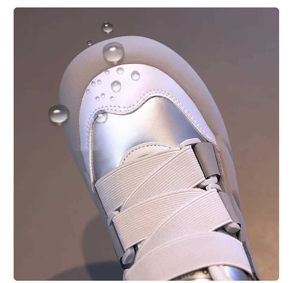 Teenager Girls Winter Boots PU Leather Waterproof Snow Boots For Girls Thick Warm Faux Fur Warm Cotton Shoes For KidsW251121