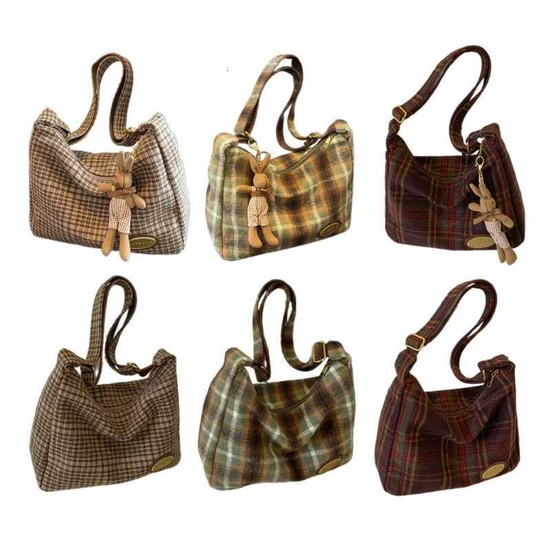 Ladies Plaid Tote Bag Trendy Crossbody Bag Elegant and Practical Shoulder Bags Handbag for Everyday Use Purses and HandbagsT251121