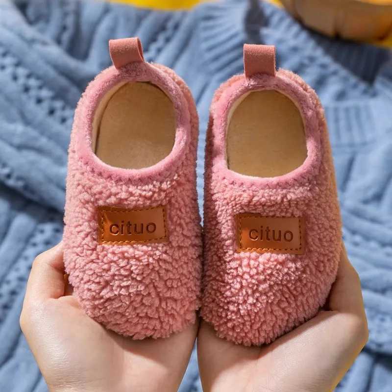 Winter Children Floor Baby Slippers Infant Toddler Plush Warm Boys Girl Soft Anti-slip Indoor School Kids ShoesW251121