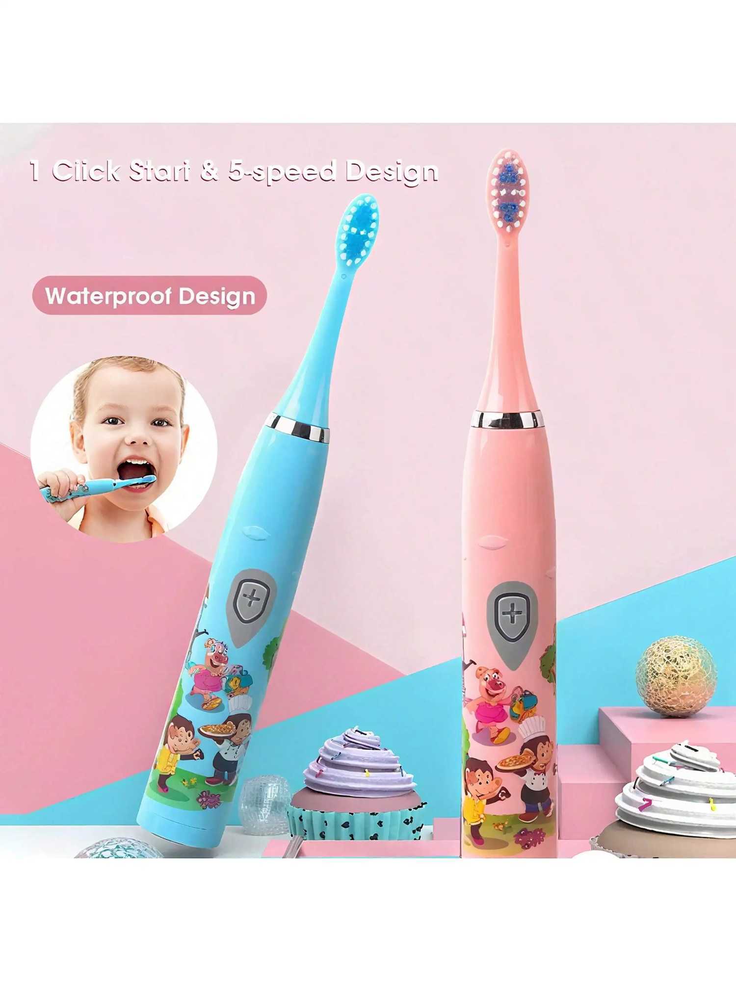 2026 Sonic Electric Toothbrush Smart Cartoon Soft Bristles Toothbrush Replace Battery versionBatteries not included C251121