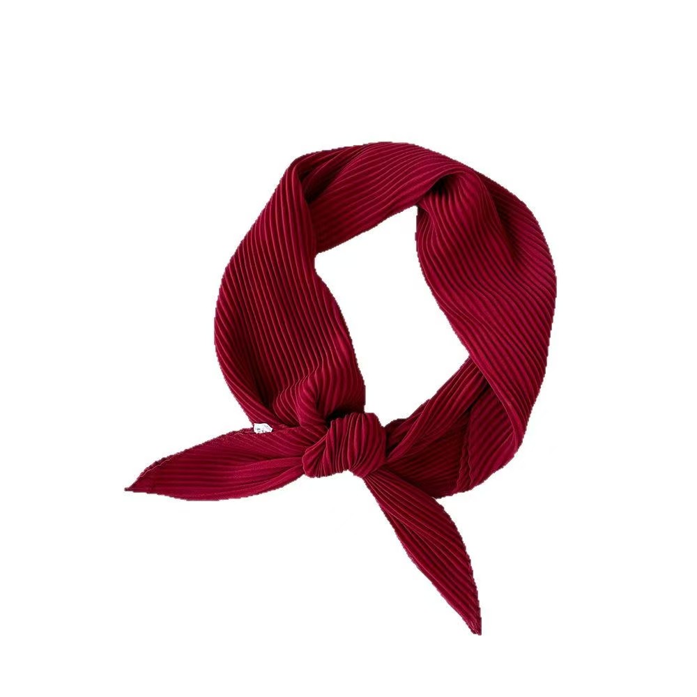 K467 Pearl chiffon solid color pleated silk scarf new women's Southeast Asia Malaysia headscarf diamond silk scarf