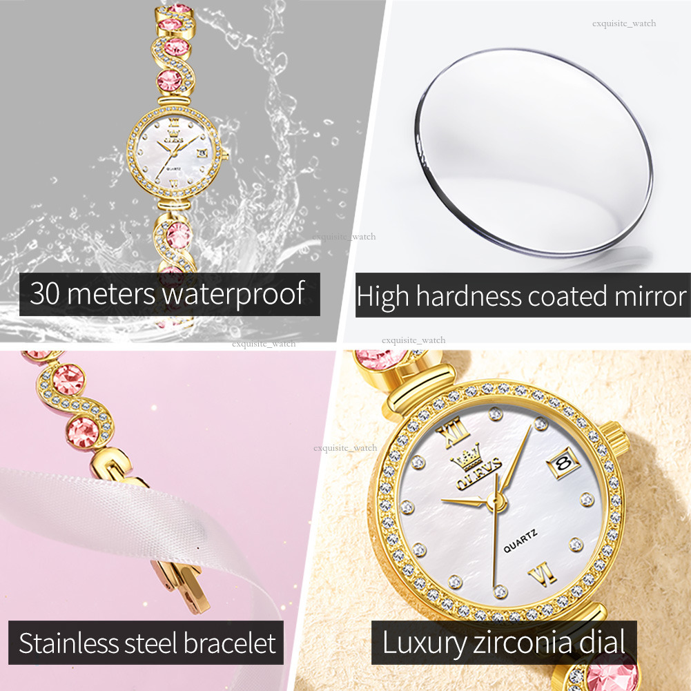 OLEVS Designer Brand Watches New Fashionable And Individual S-shaped Full Diamond Bracelet Women's Waterproof Watches Luxury Watches Free Deliver