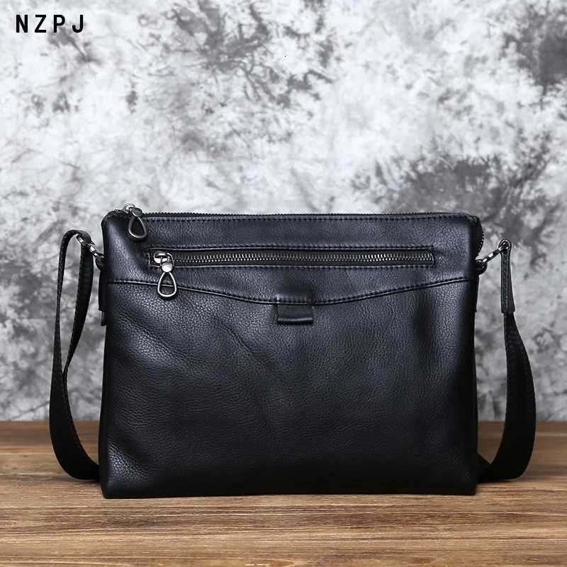 Fashion Fi Mens Shoder Bag Leather Casual Messenger Bag Top Layer Cowhide Horiztal Briefcase 10 Inch Ipad NZPJ Y251121