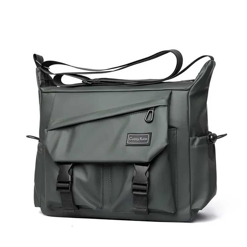 Fashion Men Shoder Bag Solid Waterproof Firm Snap Mti-Pocket Casual Crossbody Bags for Unisex Flap Large Capacity Y251121