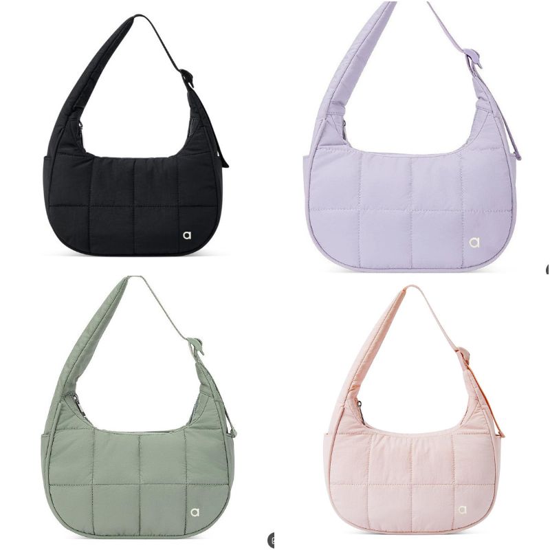 Women Sewn Nylon Large Underarm Tote Down Puffer Bag, Single-Strap Silk-Filled Shoulder Bags Handbag