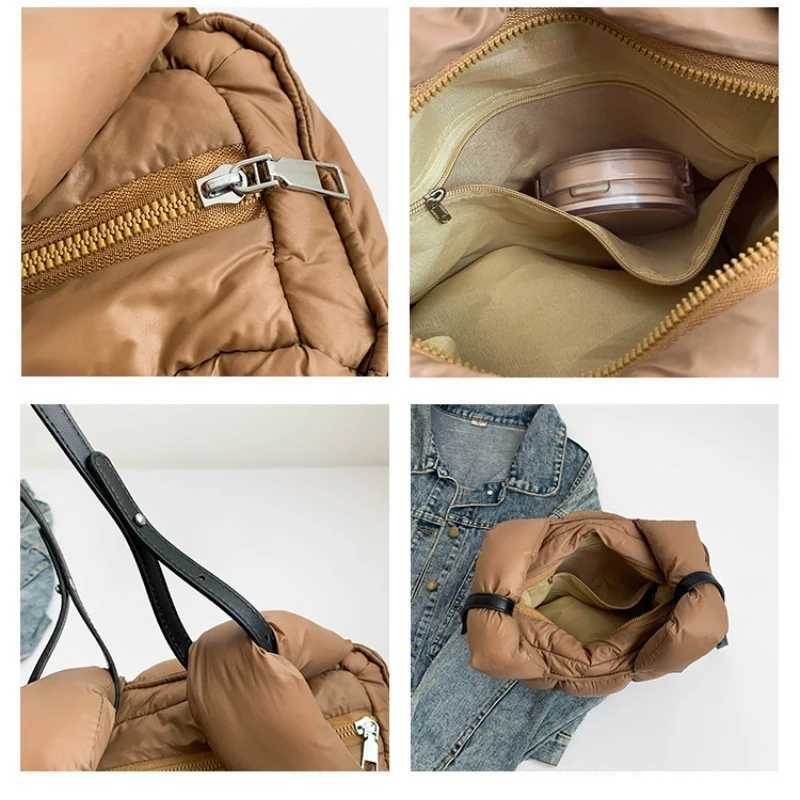Fi Padded Tote Bag Designer Down Cott Wen Handbags Luxury Waterproof Shoder Crossbody Bags Winter 2025 Bolsos Mujer Y251121