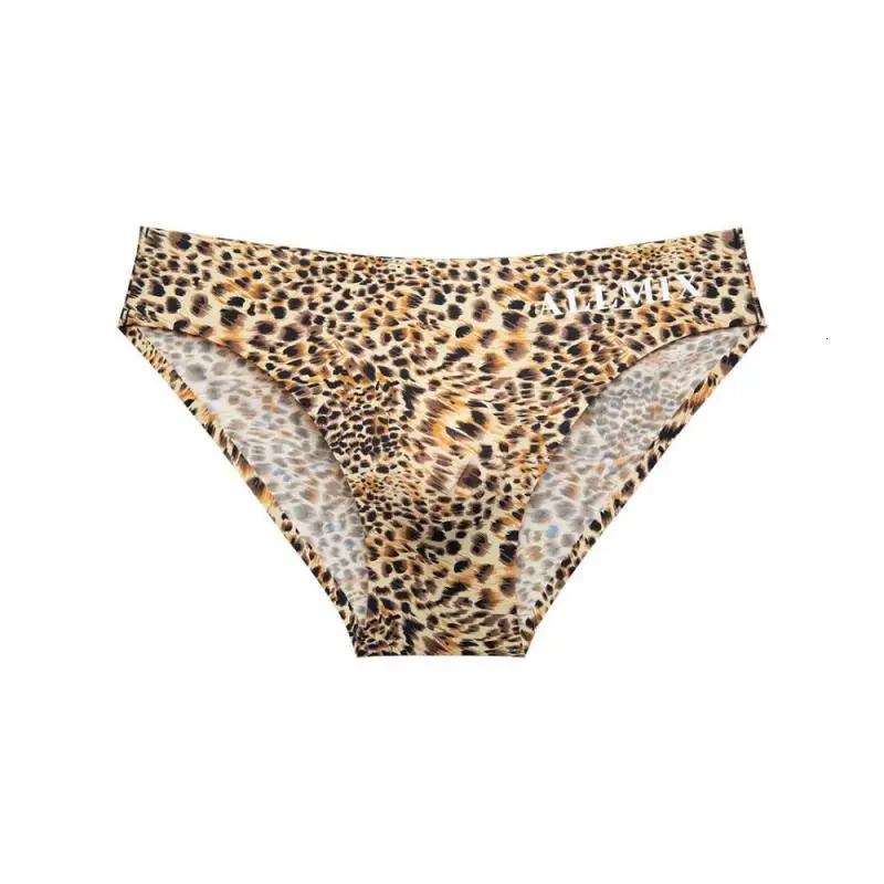 2 pieces of cartoon mens underwear display bag sexy letter leopard print ice silk short top 2025 n XXXL comfortable 250417