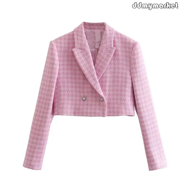 flash sale ddmymarket Two Piece Pink Mini Dress Designer Klacwaya Tweed Set 2-piece Fashionable Jacket Womens Shorts