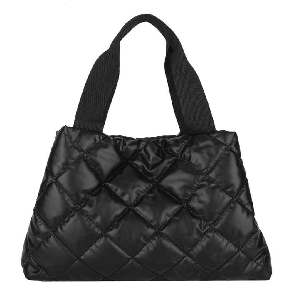Wen Quilted Hobo Handbag Large Capacity Top-handle Bag Soft Solid Color Portable Cott Girls Winter Bag Y251121