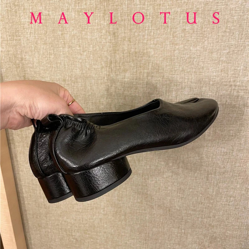 ner Tabi Shoes ninja 5cm heel Soft Bottom Loafers Microfiber Comfy Flats Brief Ladies Moccasins Ninja 251121