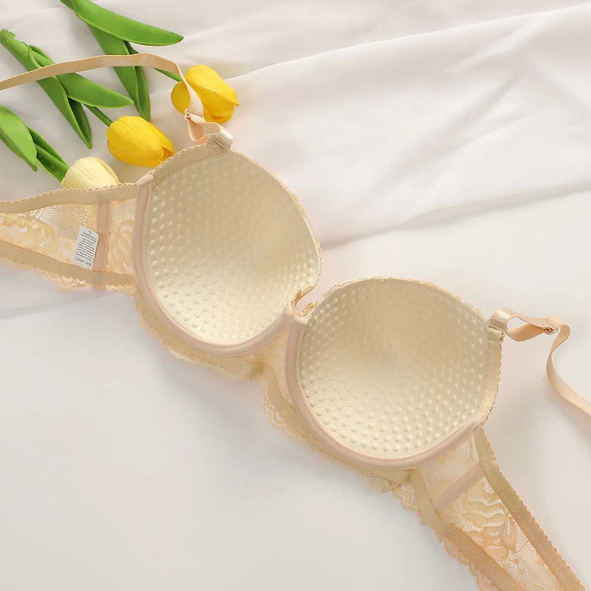 2Pieces Bras and Panty Sets Sexy Lace Transparent Floral Clothing Underwire Push Up Lingeries For WomanXJ251106