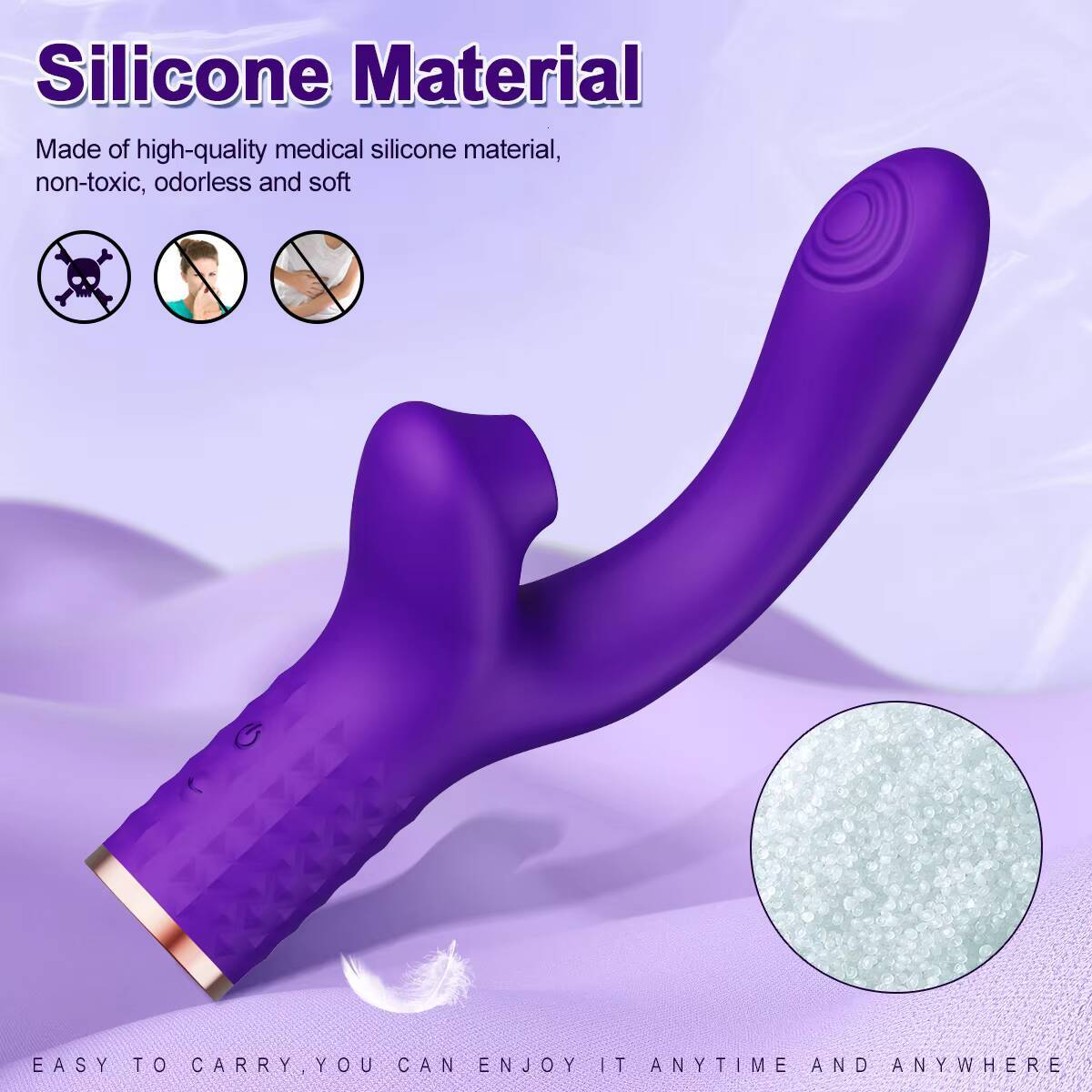 Female Vibrating Sucking and Slapping Massage Stick Strong Shock AV Stick Sexy and Teasing Double-headed Stick