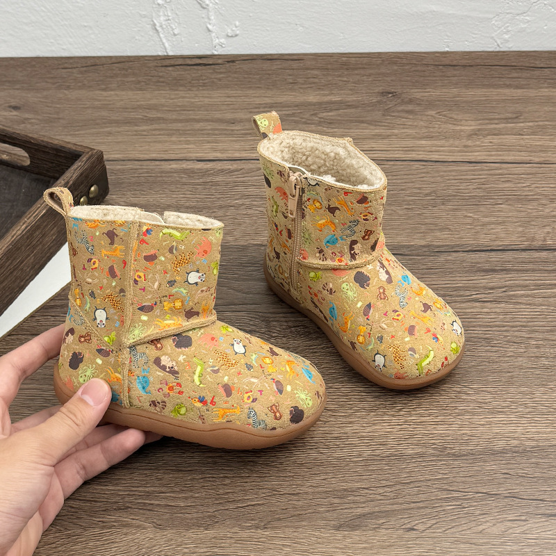 New designer shoes Children s Soft Sole Leather Boots Winter New Boots Girls Fleece Lined Genuine Leather Martin Boots Baby Short Boots Boys Large Cot