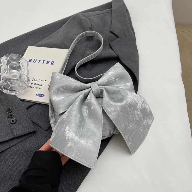 Fi Large Capacity Bow Knot Shoder Bag Cute Kaii Bow Decor Square Bag Lightweight Casual Handbag Y251121