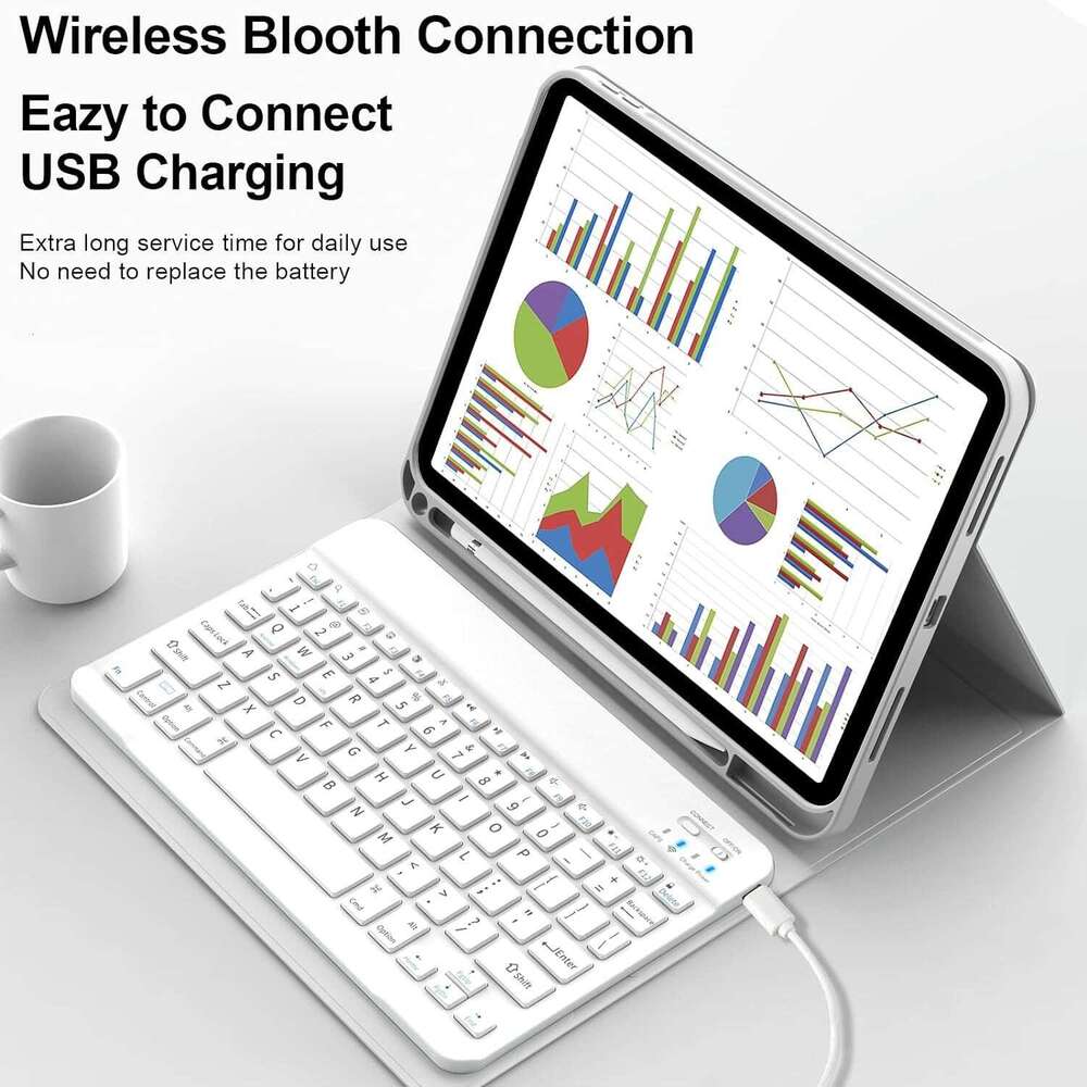 Tablet PC Cases Bags for Air 4/5 Pro 11 & iPad 10.2 - Protective Bluetooth Keyboard Cover with Shockproof Drop Protection Backlight Magnetic Case with