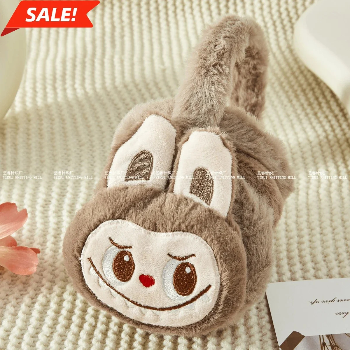 1 Labubu Rabbit Plush Earcup Cute Girl Warm Retractable Antifreeze Student Adult Children Can Use 250421